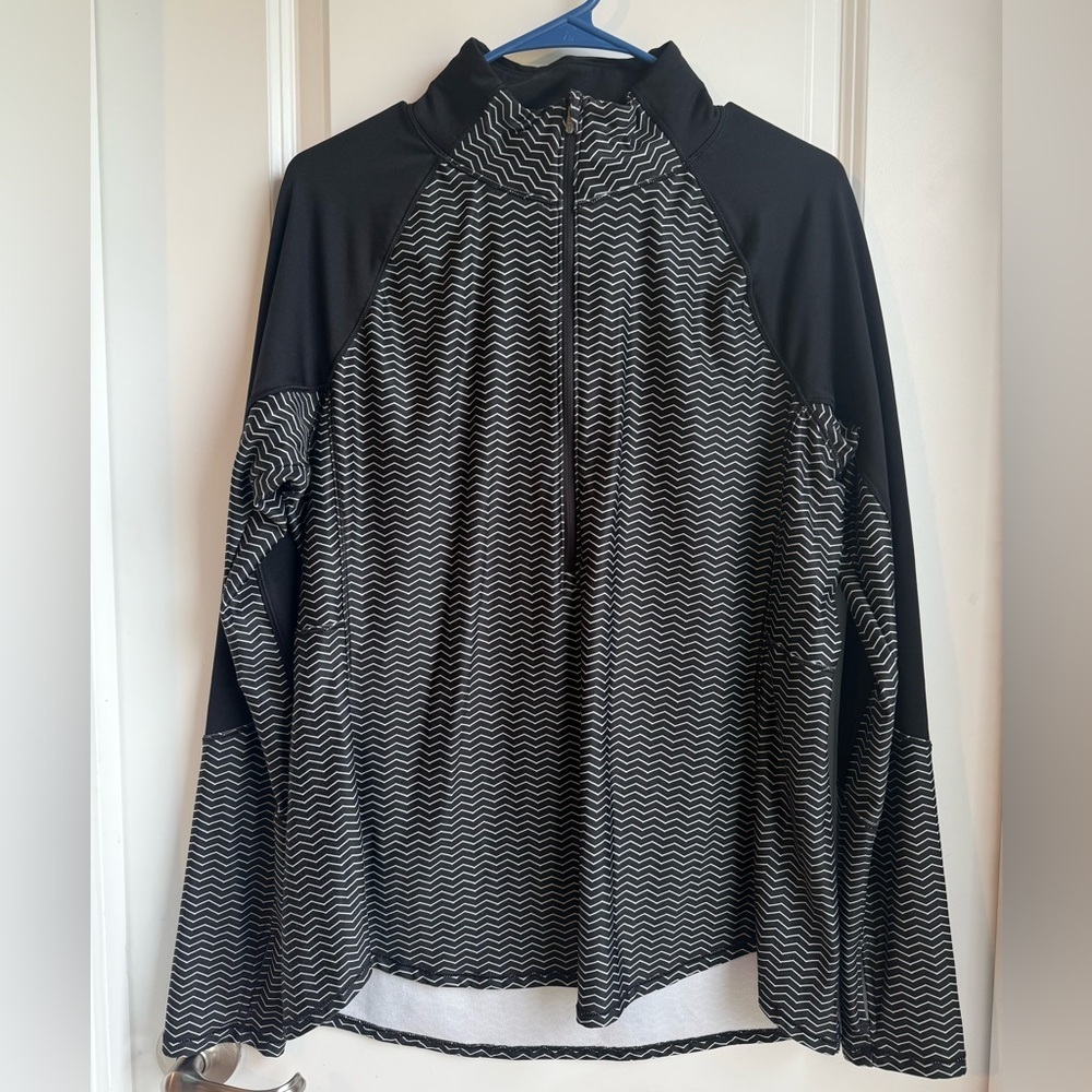 DSG Women’s Black and White Half-Zip Pullover, Size 2X